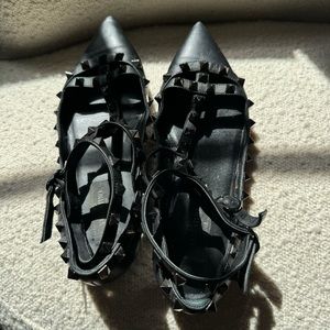 Flats VALENTINO size 35 1/2 black